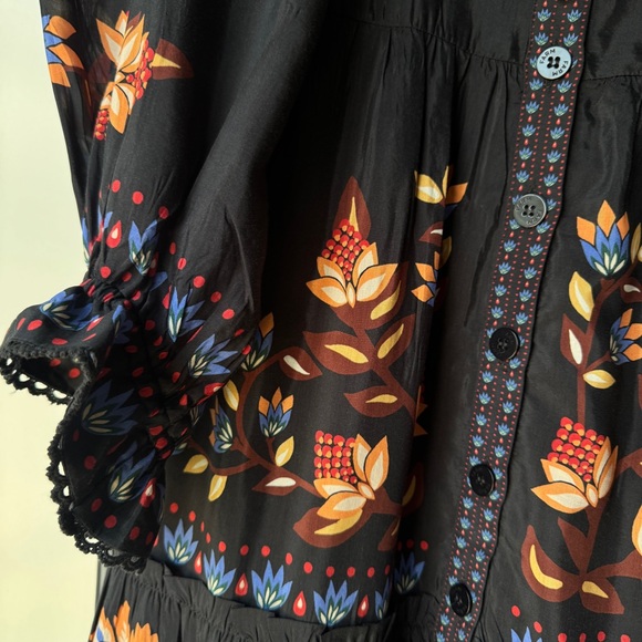 🥭FARM RIO Winter Garden Floral Print Long Sleeve Dress - Picture 11 of 13